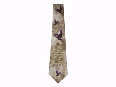 Tie-Eagles/Isaiah 40:31 (Polyester)-Brown