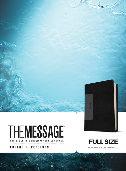 Message Bible-Black/Slate LeatherLook