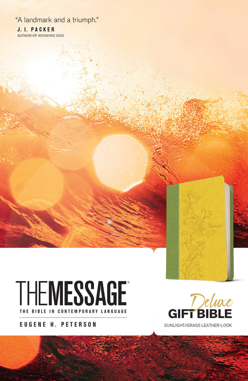 Message Deluxe Gift Bible-Sunlight/Grass LeatherLook