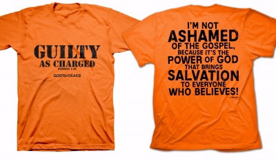 Tee Shirt-Guilty As Charged-Small-Orange (Adult)