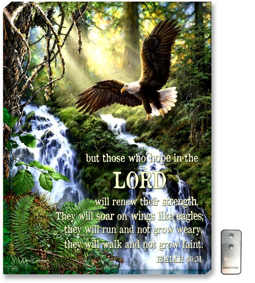 Mounted Print-Eagles Flight w/Scripture (Backlit Print) (18" x 24")