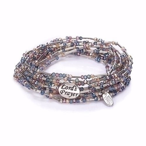 Bracelet/Necklace-Lord's Prayer Morse Code Wrap-Multi (84")