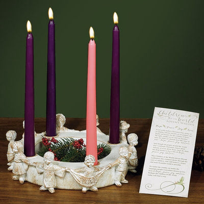 Advent Wreath-Children Of The World w/Candles & Gift Card (10")