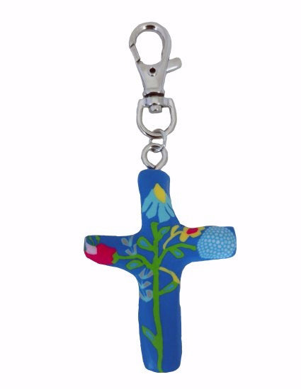 Clip-Comforting Clay Cross-Multiple Blessings-Blue (3")
