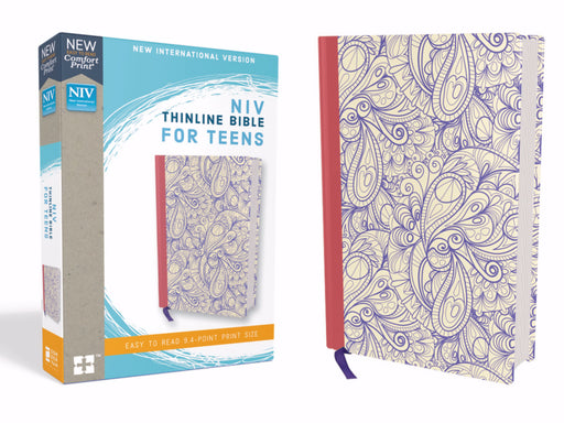 NIV Thinline Bible For Teens (Comfort Print)-Purple Paisley Hardcover