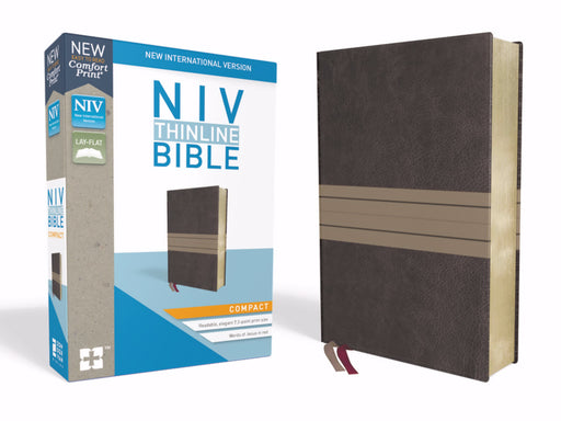 NIV Thinline Bible/Compact (Comfort Print)-Chocolate/Tan Leathersoft