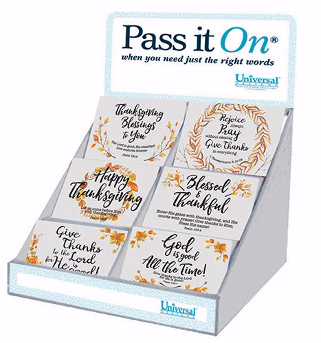 Cards-Pass It On-Thanksgiving w/Display (7") 6 Asst (300 Pieces) (Pkg-300)