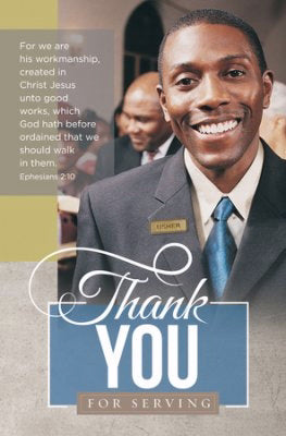 Bulletin-Honoring Ushers: Usher Anniversary-Thank You For Serving (Ephesians 2:10 KJV) (Pack Of 100) (Pkg-100)