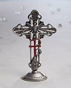 Tabletop Cross-Confirmation-Pewter Finish (6")