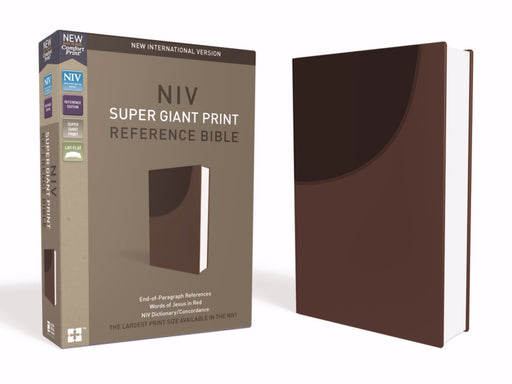 NIV Super Giant Print Reference Bible-Chocolate Leathersoft