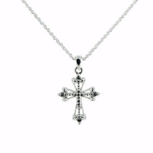 Abigail Cross Pendant-Silver/Crystal (16" Necklace