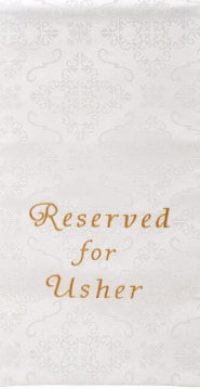 Pew Cloth-Embroidered Jacquard Reserved-Usher-White