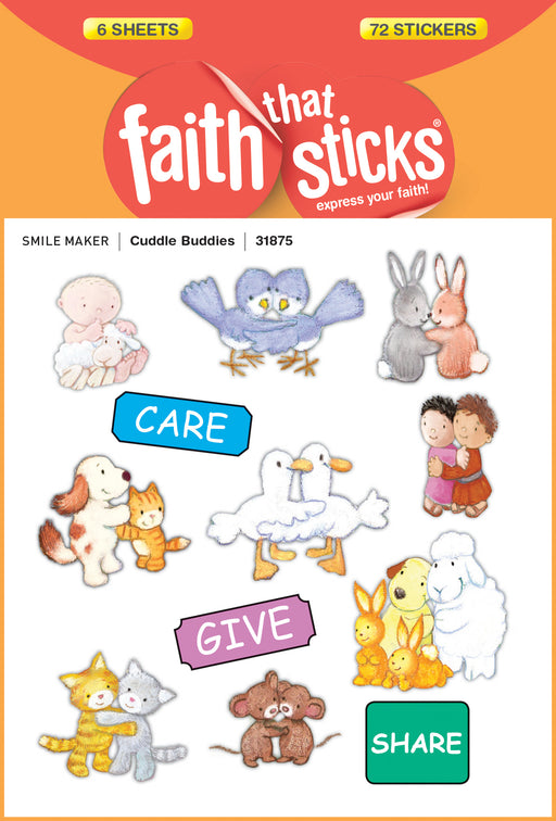 Sticker-Cuddle Buddies (6 Sheets) (Faith That Sticks)