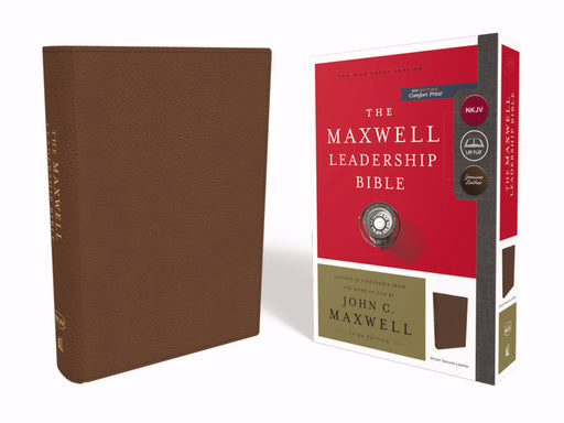 NKJV Maxwell Leadership Bible (Third Edition) (Comfort Print)-Brown Genuine Leather