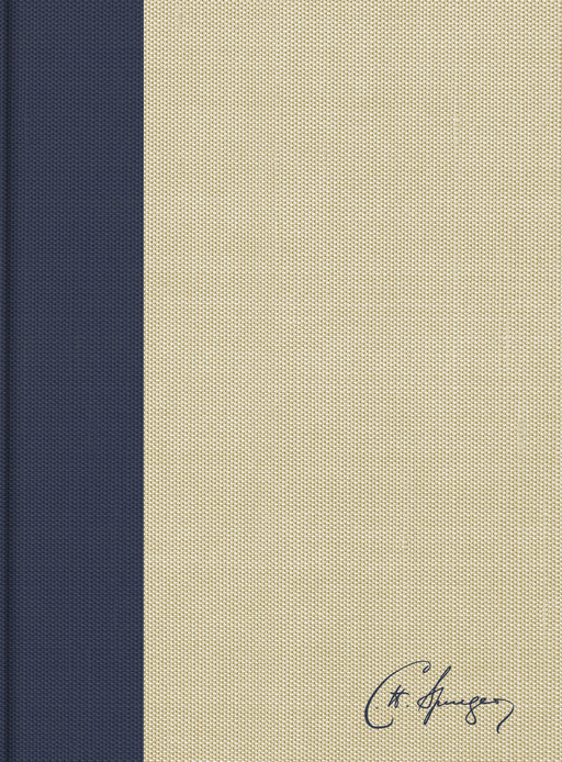 KJV Spurgeon Study Bible-Navy/Tan Cloth-Over-Board (Nov)
