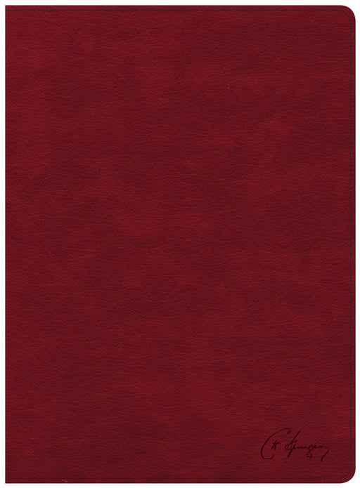 KJV Spurgeon Study Bible-Crimson LeatherTouch (Nov)