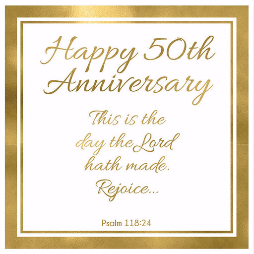 Cards-Gift-50th Anniversary (Psalm 118:24) (3" X 3")