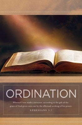 Bulletin-Ordination (Ephesians 3:7 KJV) (Pack Of 100) (Pkg-100)