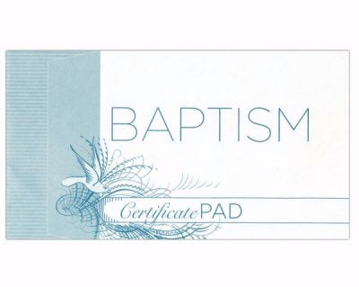 Certificate-Baptism Pad (8 x 6) (Pack Of 25)  (Pkg-25)
