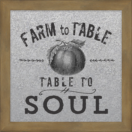 Galvanized Metal Plaque-Farm To Table (Farmers Market Collection) (12 x 12)