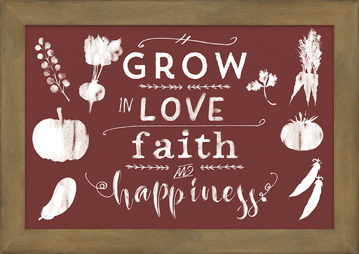 Framed Plaque-Grow In Love (Farmers Market Collection) (10 x 14)
