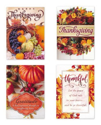 Card-Boxed-Grateful Harvest Assorted Thanksgiving (4 Designs) (KJV) (Box Of 12) (Pkg-12)