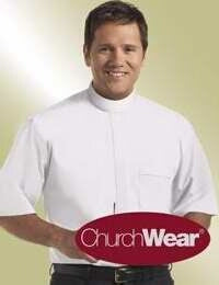 Clerical Shirt-Short Sleeve-Banded-17 In-Wht