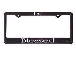 Auto Tag Frame-I Am Blessed-Blk