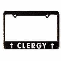Auto Tag Frame-Clergy/Crosses-Blk