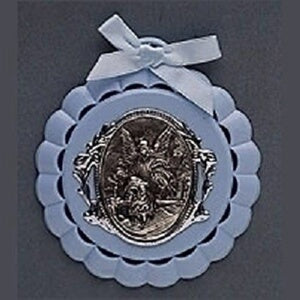 Cradle Medal-Baptism-Blue (4.25") Boxed