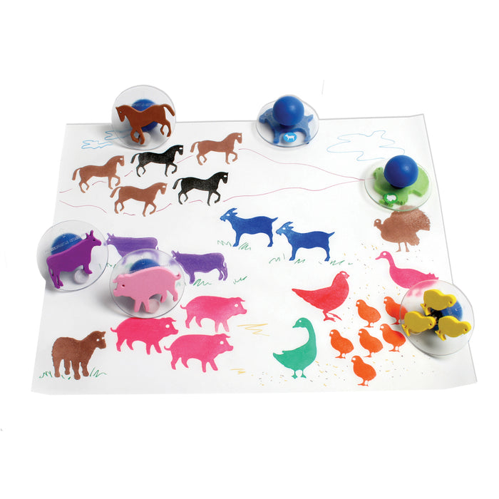 Ready2learn Giant 10pk Farm Animals Stamps