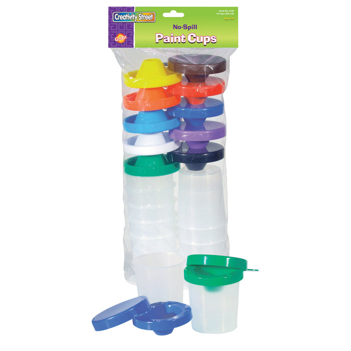 No Spill Paint Cups 10-pk Dual Lid Storage Cups