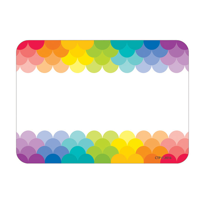 (6 Ea) Painted Palette Rainbow Labels Scallops