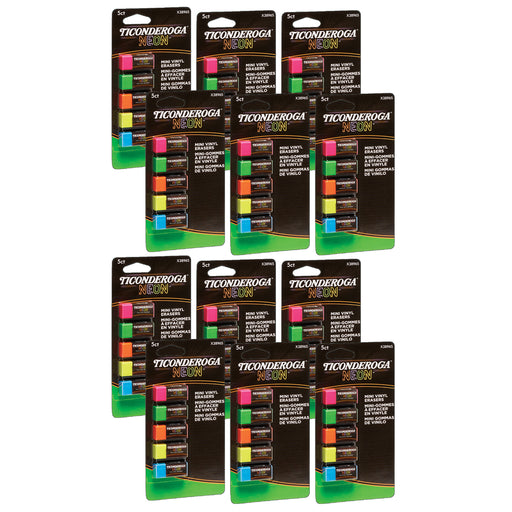 (12 Pk) Min Neo Erasers 5 Asst Colors