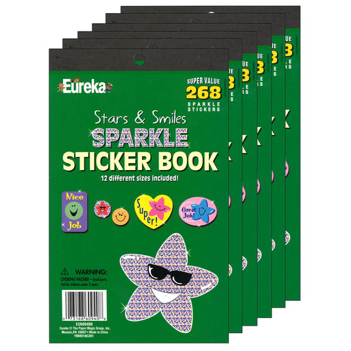 (6 Ea) Stars & Smiles Sparkle Sticker Book