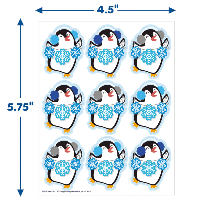 Winter Penguin Giant Stickers, 36 Per Pack, 12 Packs