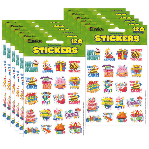 (12 Pk) Birthday Theme Stickers