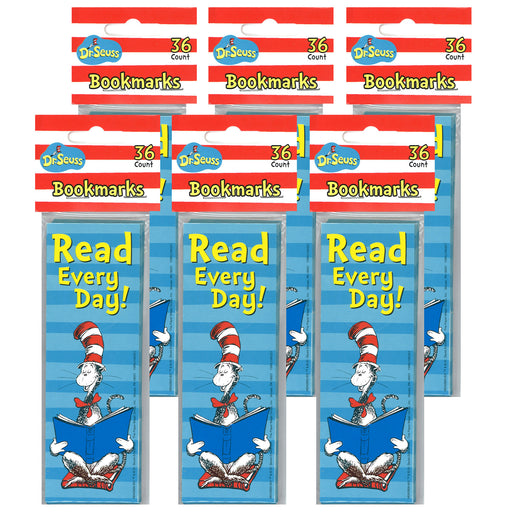 (6 Pk) Cat In The Hat Read Every Day Bookmarks