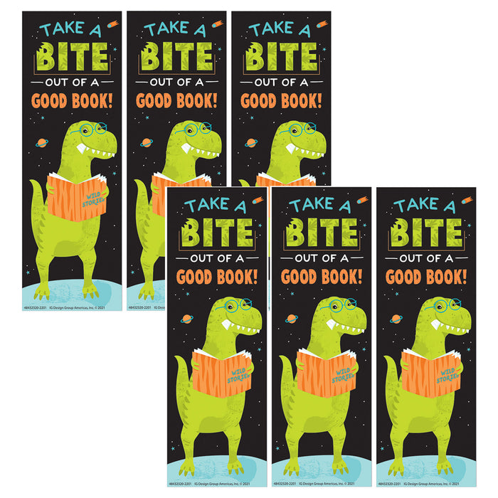 Dinosaur Take A Bite Out Of A Good Book Bookmarks, 36 Per Pack, 6 Packs