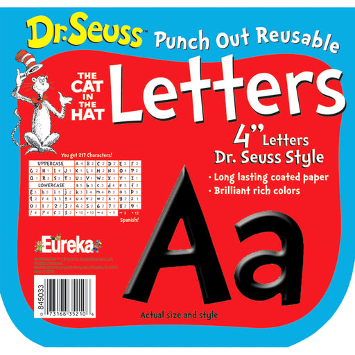 (3 Pk) Dr Seuss Punch Out Deco Letters Blk