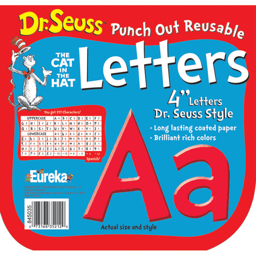 (3 Pk) Dr Seuss Punch Out Reusable Red Letters 4in