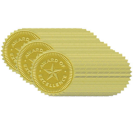 (3 Pk) Gold Foil Embossed Seals Award Of Excellence