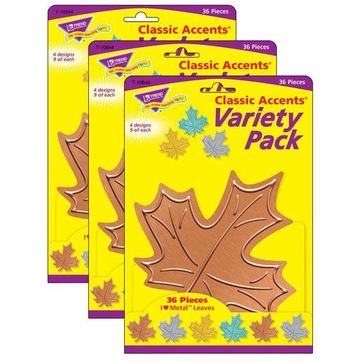 (3 Pk) Leaves Classic Accents Var Pack I Heart Metal