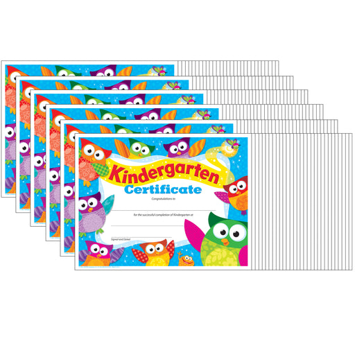 (6 Pk) Kindergarten Certificate Owl Stars