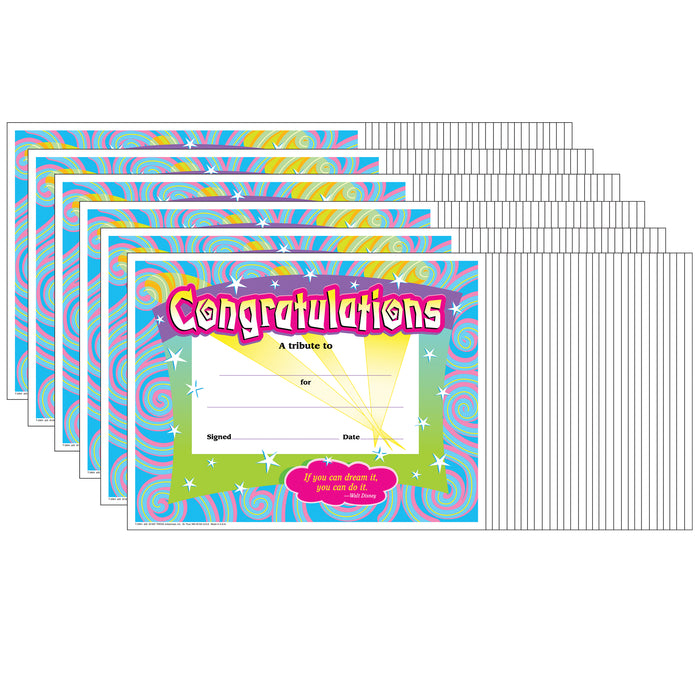 (6 Pk) Certificate Congratulations 30 Per Pk Spirals 8.5x11