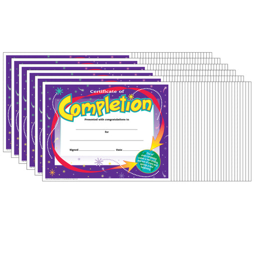 (6 Pk) Certificate Of Completion 30 Per Pk