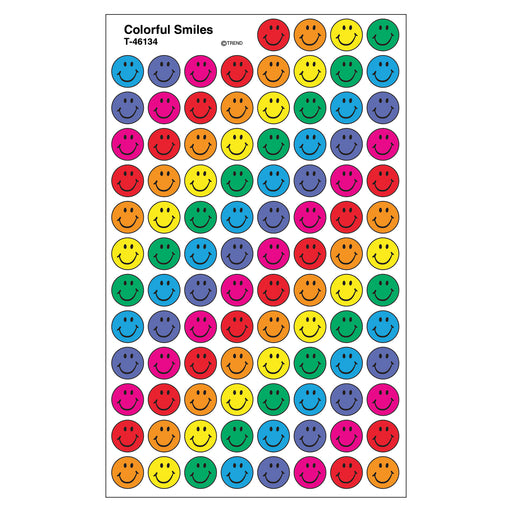 (6 Pk) Superspots Stickers Color 800 Per Pk Smiles Acid-free