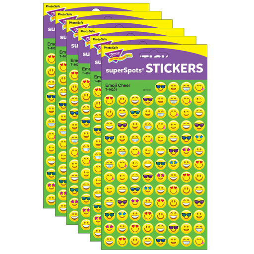 (6 Pk) Emoji Cheer Stickers Superspots