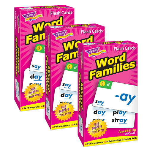 (3 Ea) Flash Cards Word Families 96/box