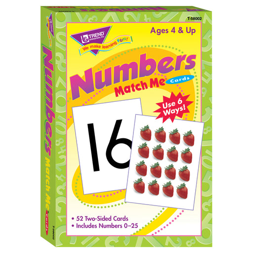 (6 Ea) Match Me Cards Numbers 0-25 52 Per Bx 2-sided Cards Ages 4&up